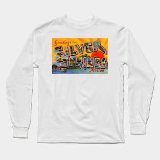 Greetings from Silver Springs, Florida - Vintage Large Letter Postcard Long Sleeve T-Shirt